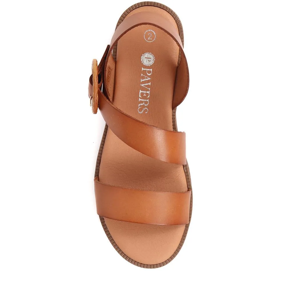 Leather Buckle Sandals  - MARIL39005 / 325 333