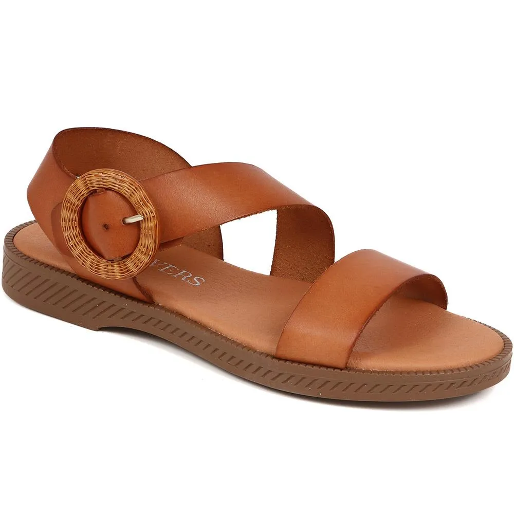 Leather Buckle Sandals  - MARIL39005 / 325 333