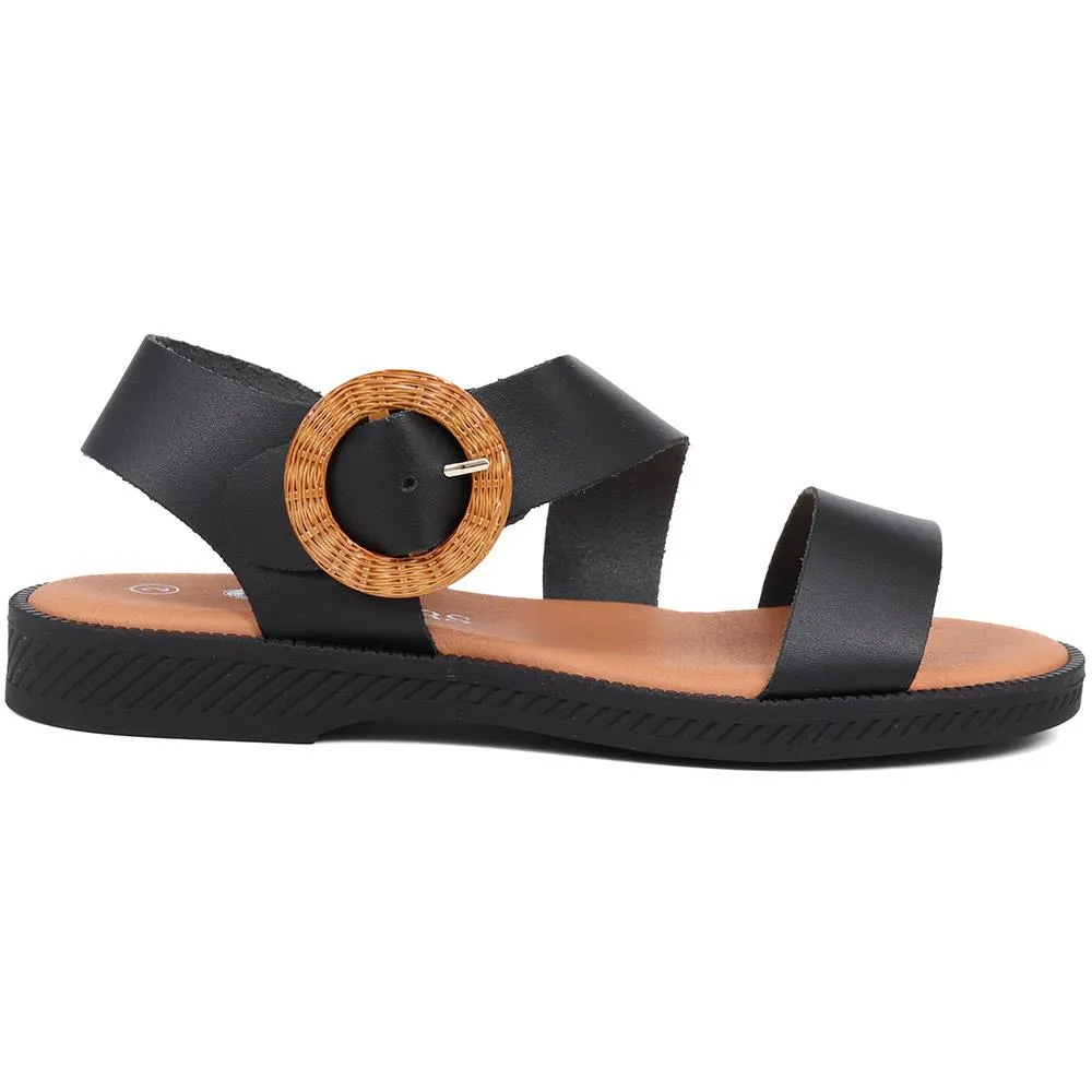 Leather Buckle Sandals  - MARIL39005 / 325 333