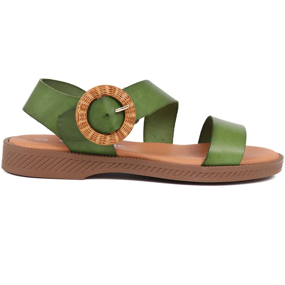 Leather Buckle Sandals  - MARIL39005 / 325 333