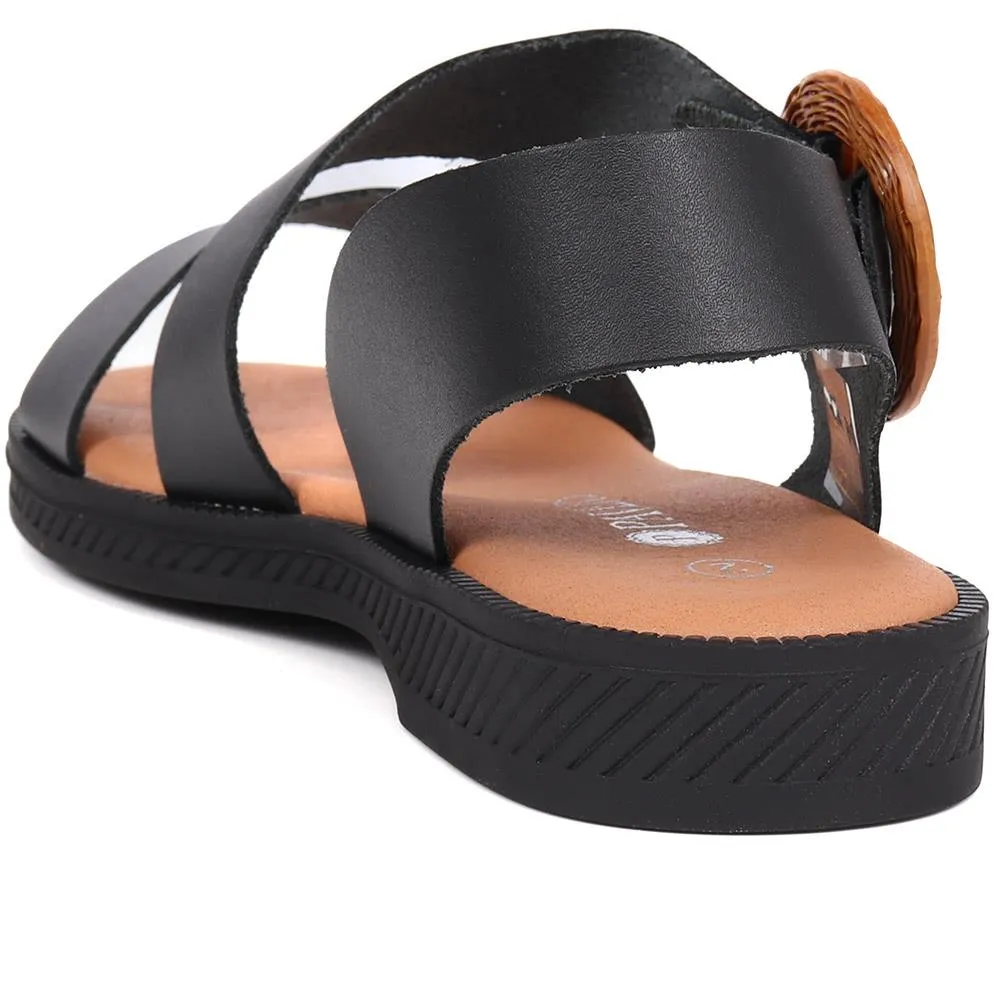 Leather Buckle Sandals  - MARIL39005 / 325 333