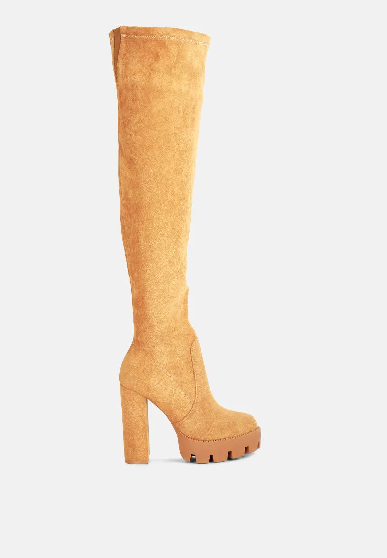 maple faux suede long boots