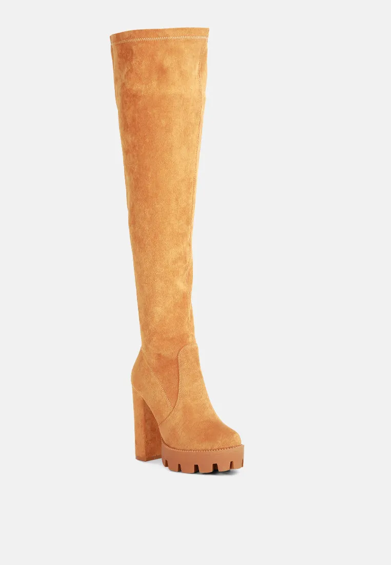maple faux suede long boots