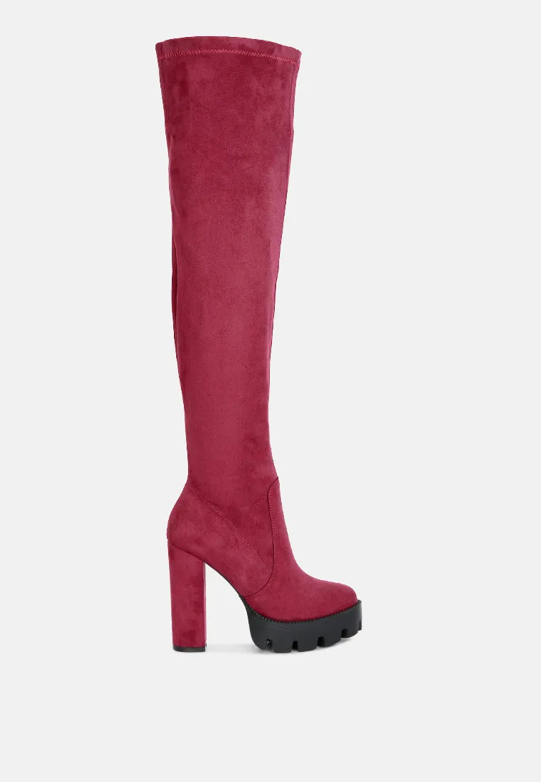 maple faux suede long boots
