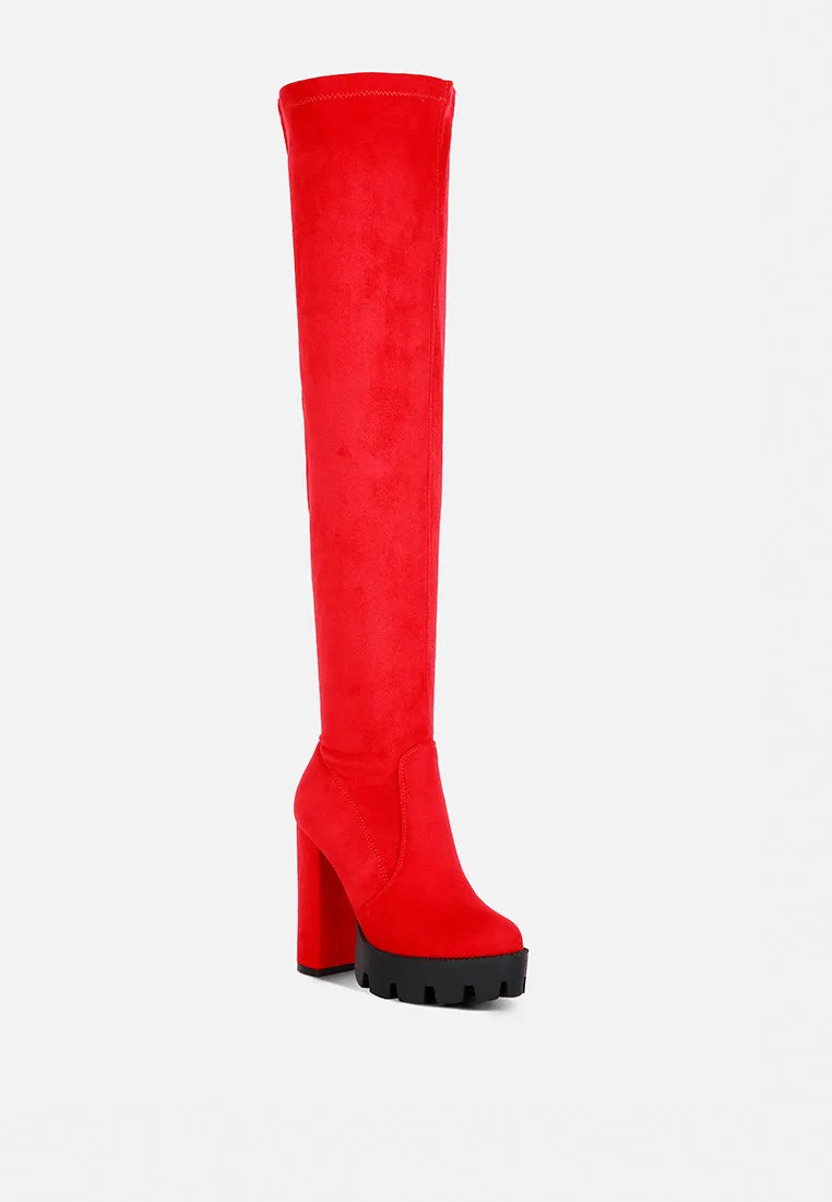 maple faux suede long boots