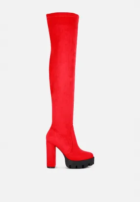 maple faux suede long boots