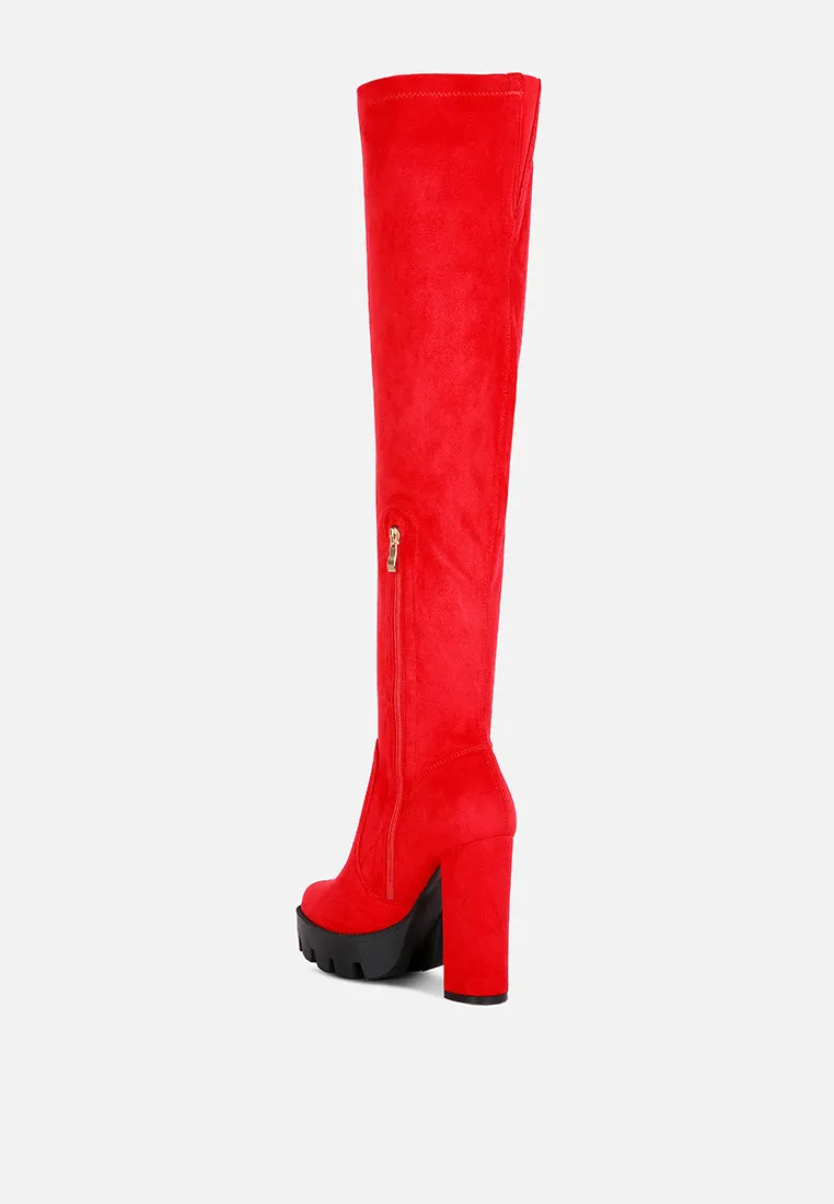 maple faux suede long boots