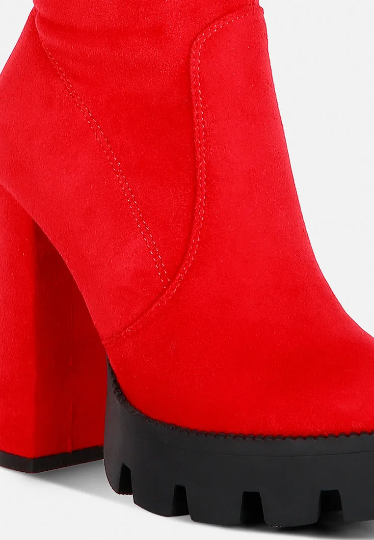 maple faux suede long boots