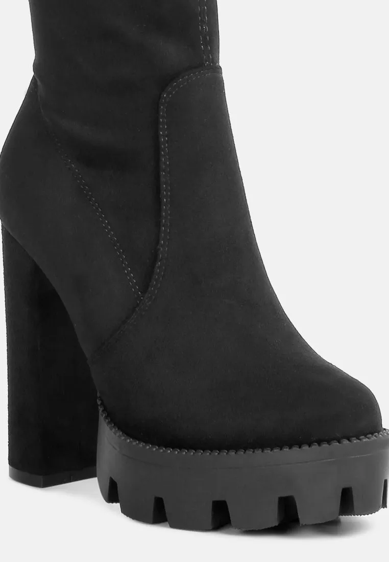 maple faux suede long boots