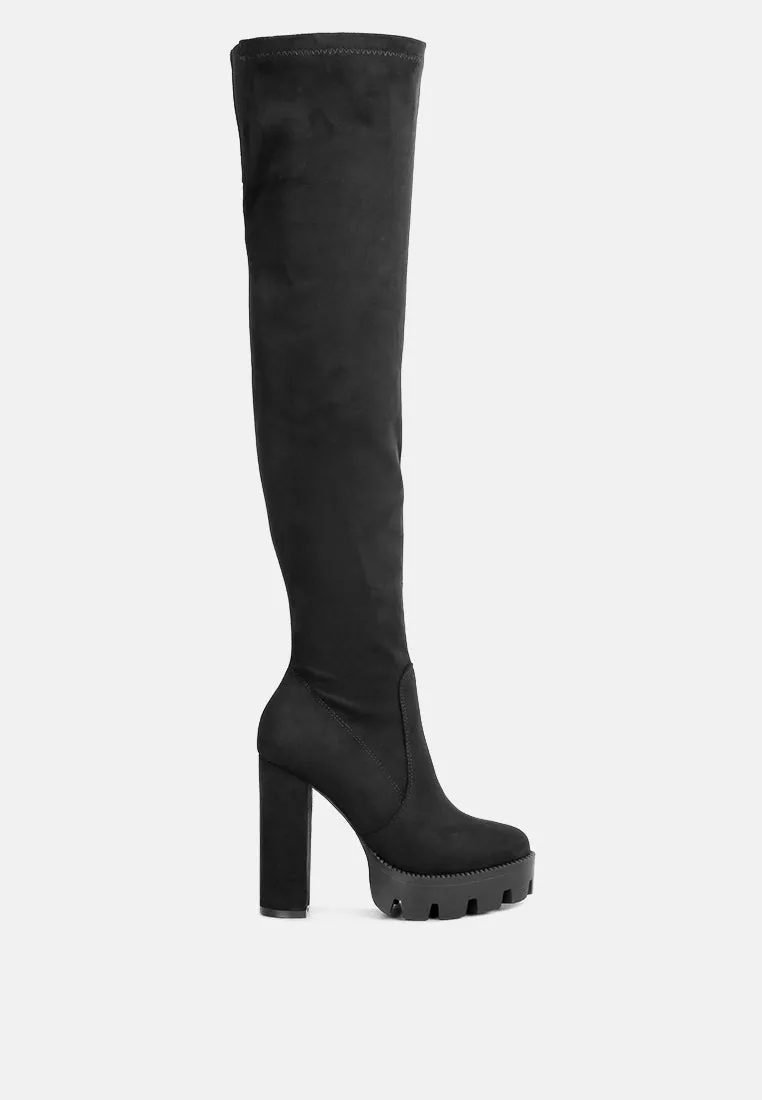 maple faux suede long boots