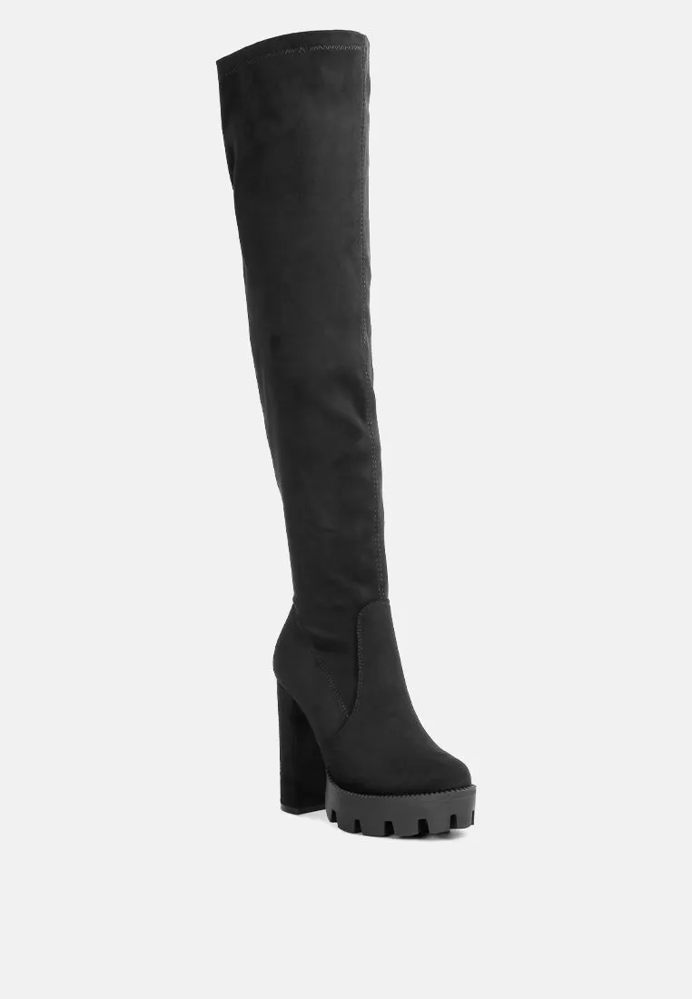 maple faux suede long boots