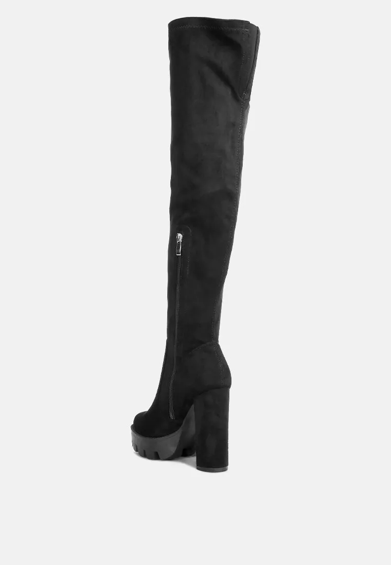 maple faux suede long boots