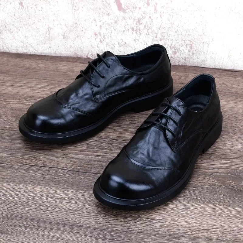 Men's Breathable Comfortable Business Lace Up Oxfords Shoes Mens Leather Fashion Oxford Shoes Comfortable for Work Office Dress Outdoor