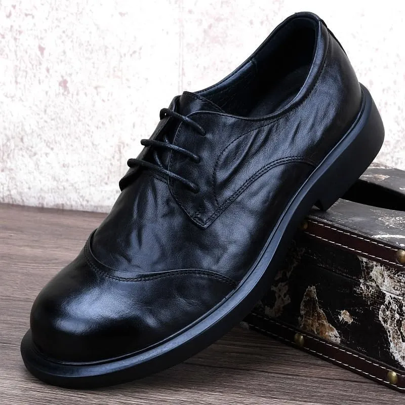 Men's Breathable Comfortable Business Lace Up Oxfords Shoes Mens Leather Fashion Oxford Shoes Comfortable for Work Office Dress Outdoor