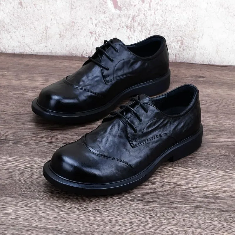 Men's Breathable Comfortable Business Lace Up Oxfords Shoes Mens Leather Fashion Oxford Shoes Comfortable for Work Office Dress Outdoor