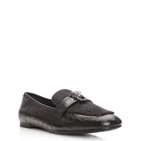 Moda in Pelle Eleni Black Croc Leather Loafer Only size 3 left