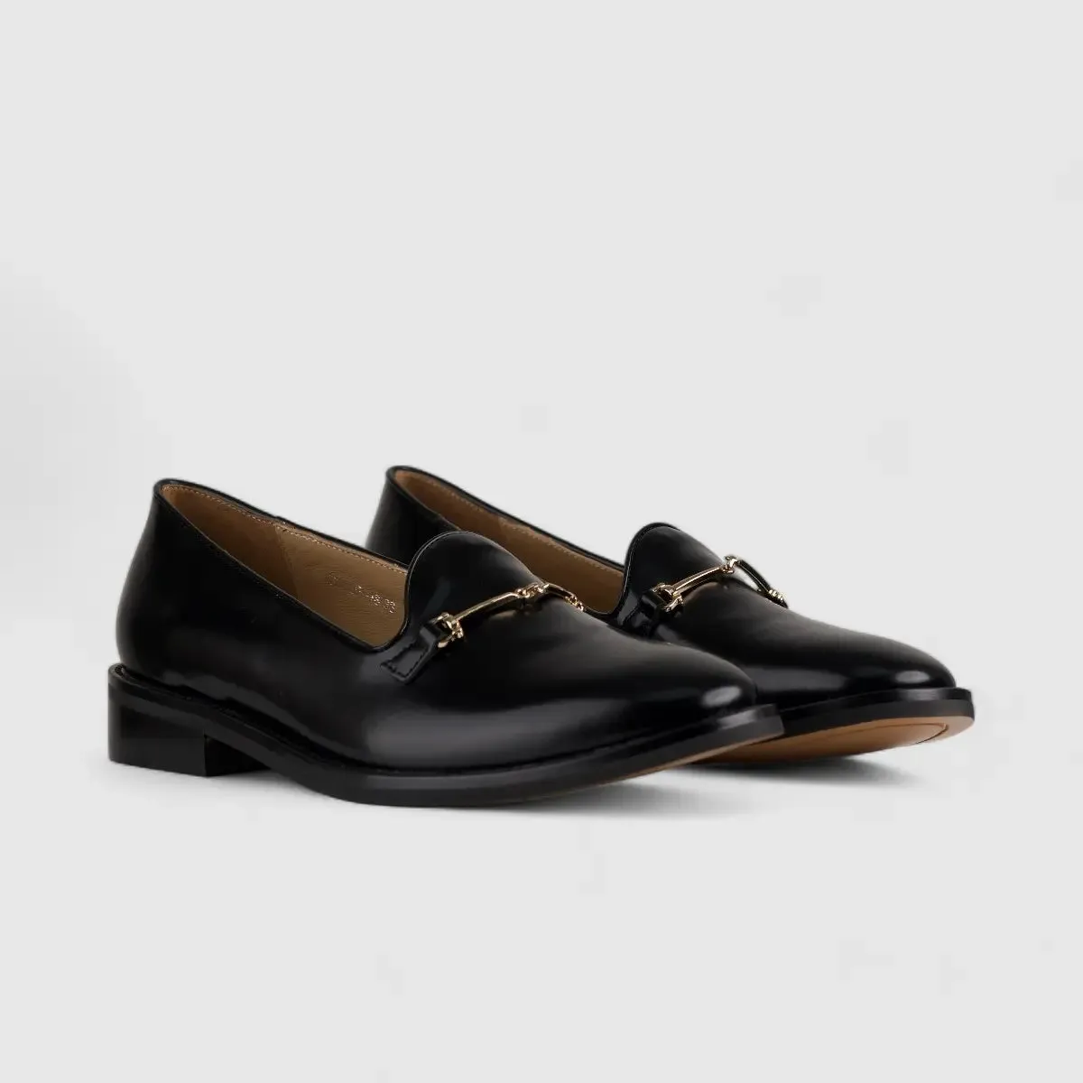 Morbido Leather Moc Pump Loafer Black NSH500-18