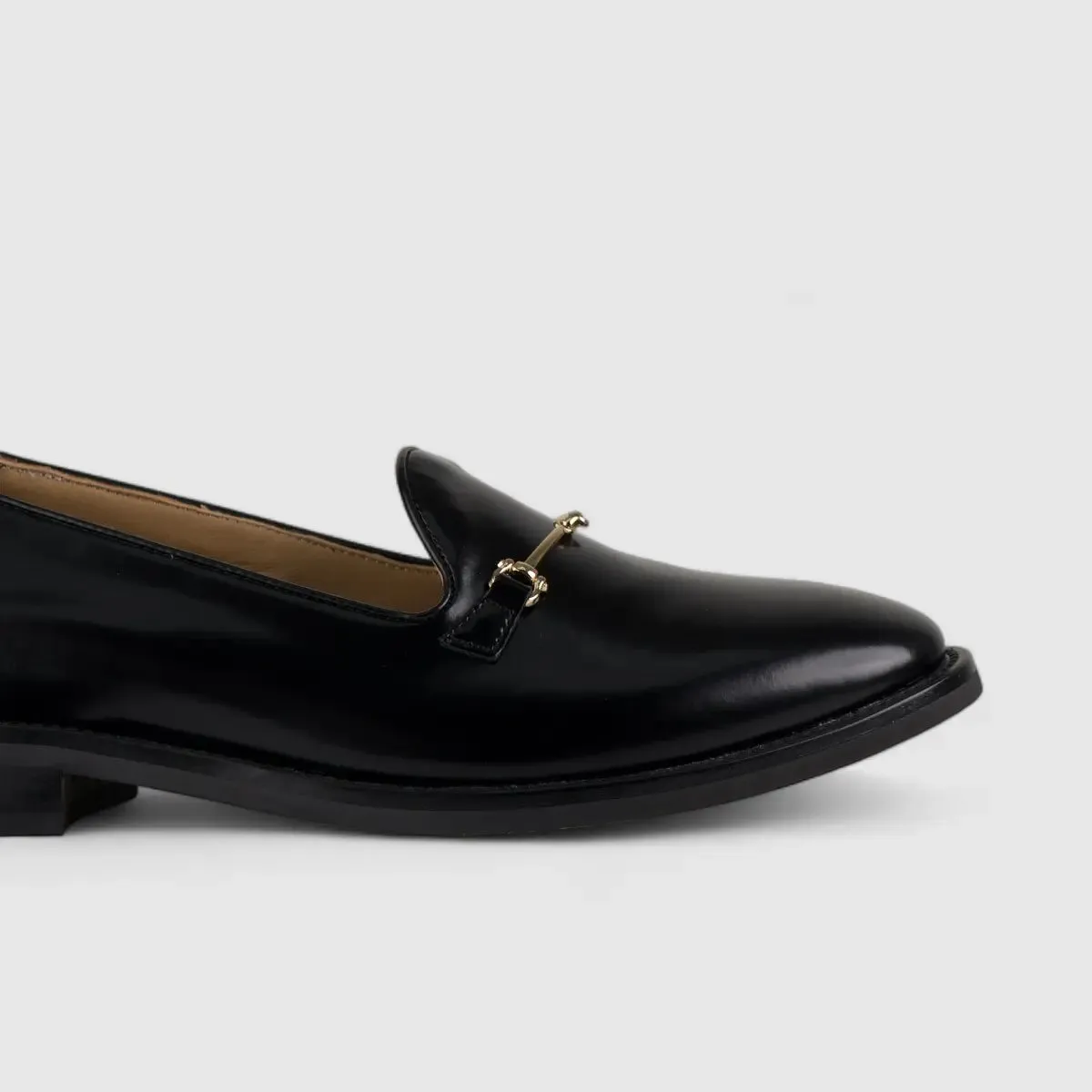 Morbido Leather Moc Pump Loafer Black NSH500-18