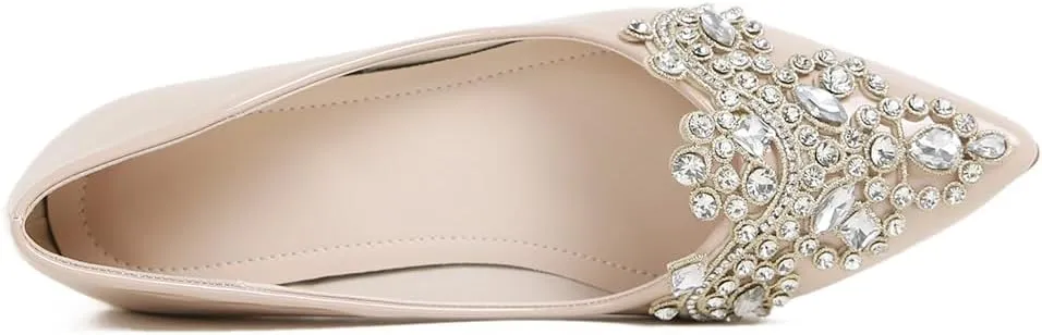 Pumps Shoes Women Rhinestone Pointed Head Pumps Comfortable Soft Memory Foam Insole Pumps Shoes for Women Comfortable Dress Shoes