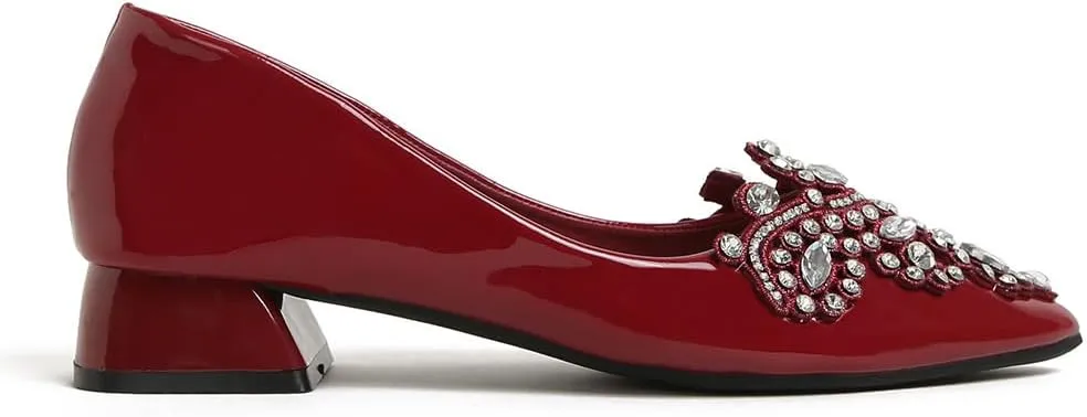 Pumps Shoes Women Rhinestone Pointed Head Pumps Comfortable Soft Memory Foam Insole Pumps Shoes for Women Comfortable Dress Shoes