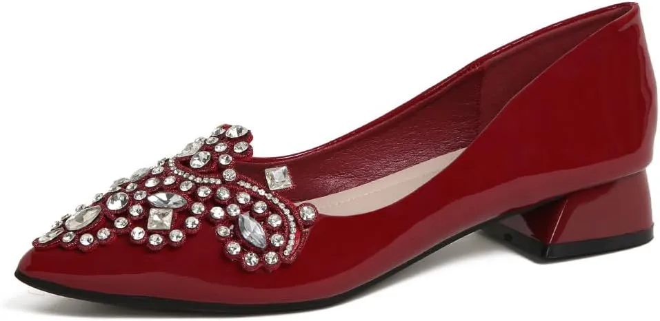 Pumps Shoes Women Rhinestone Pointed Head Pumps Comfortable Soft Memory Foam Insole Pumps Shoes for Women Comfortable Dress Shoes