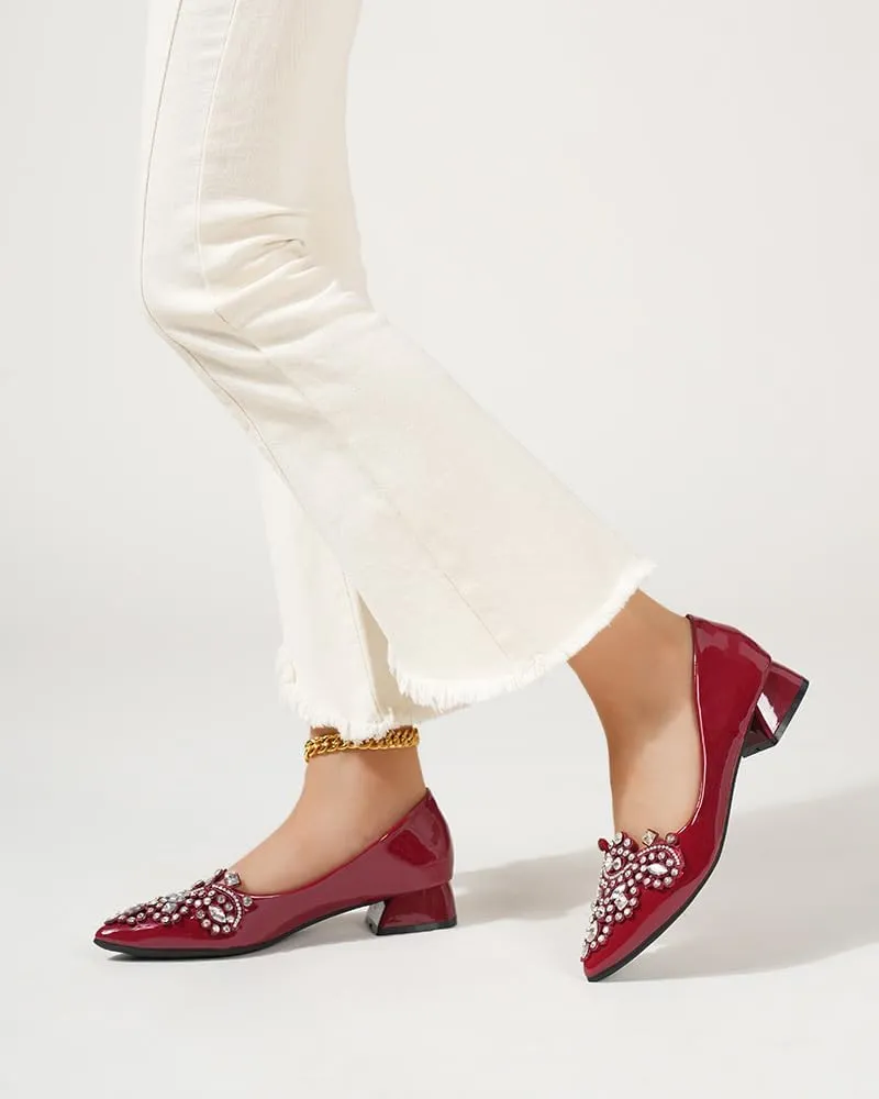 Pumps Shoes Women Rhinestone Pointed Head Pumps Comfortable Soft Memory Foam Insole Pumps Shoes for Women Comfortable Dress Shoes