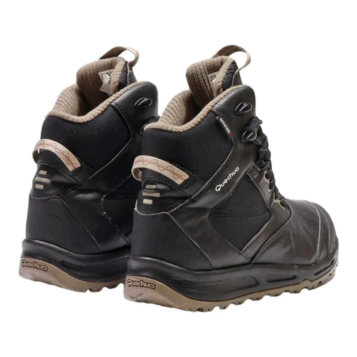 QUECHUA Hiking Boots Black Leather Mens UK 5.5