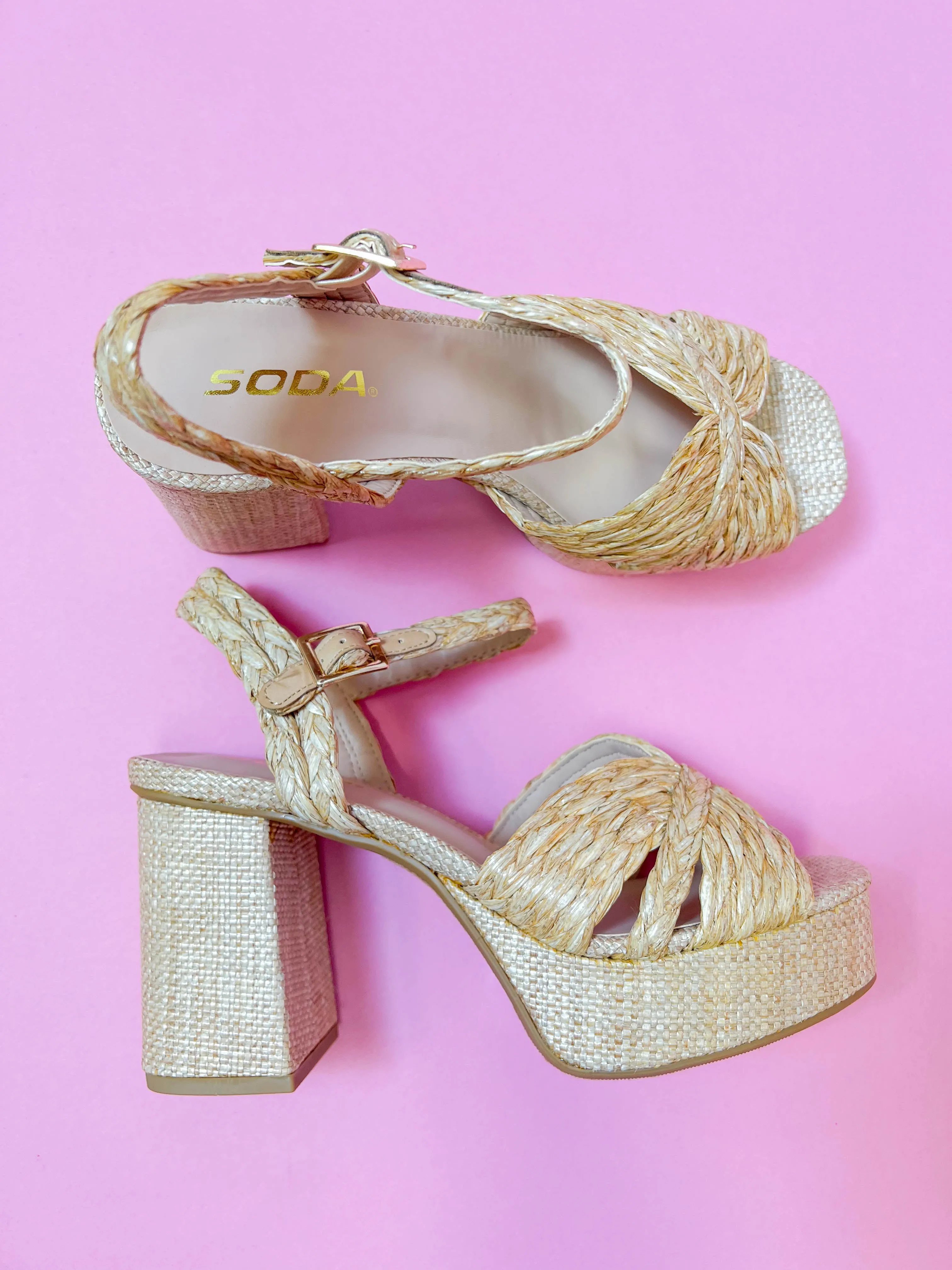 Raffia Criss Cross Platforms