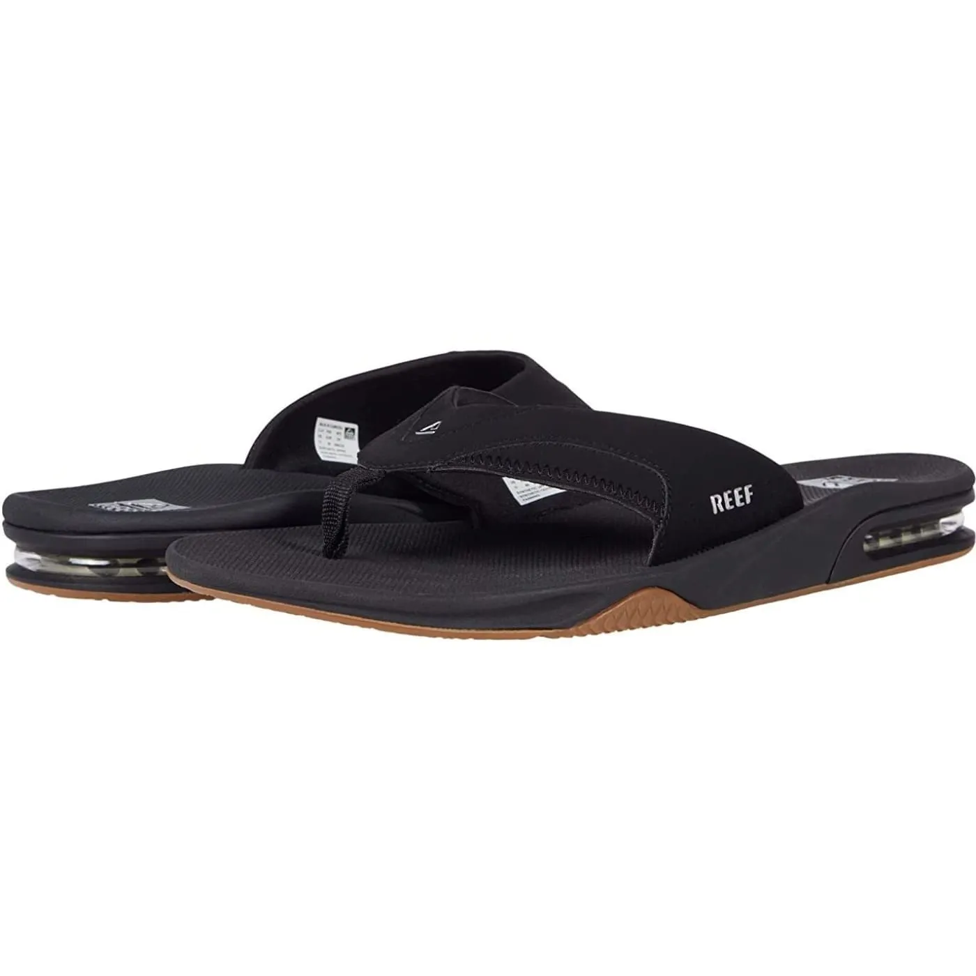 Reef Fanning Black Silver Mens Airbag Sandals Flip Flops