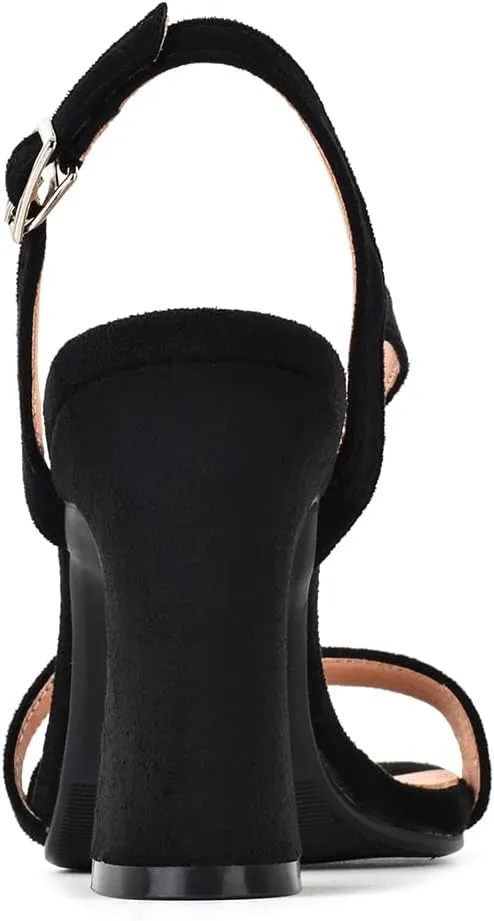 Roimaash Women Elegant Dressy Sandals Chunky Heels Open Toe Strappy Summer Shoes Slingback