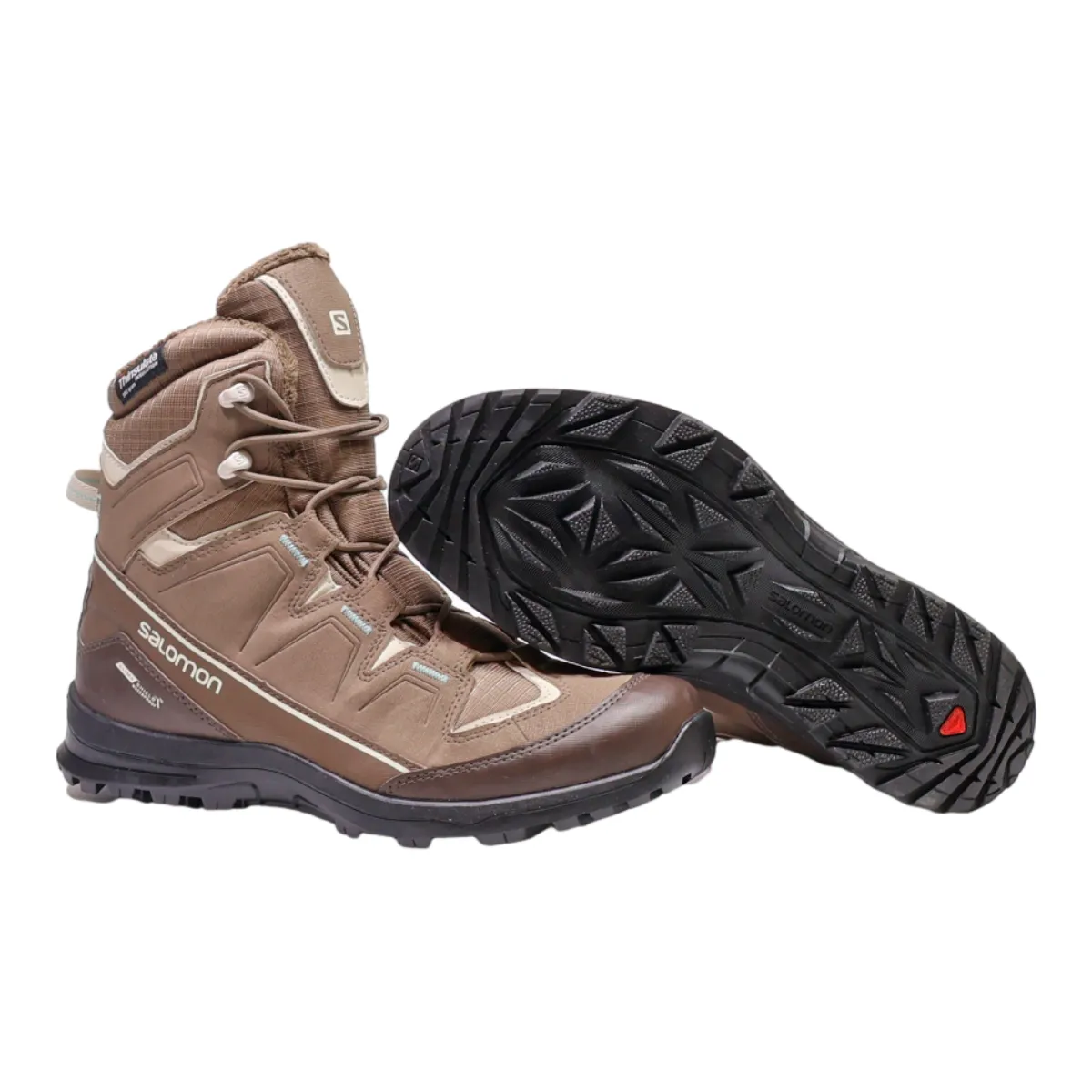 SALOMON Hiking Boots Brown Leather Womens UK 7