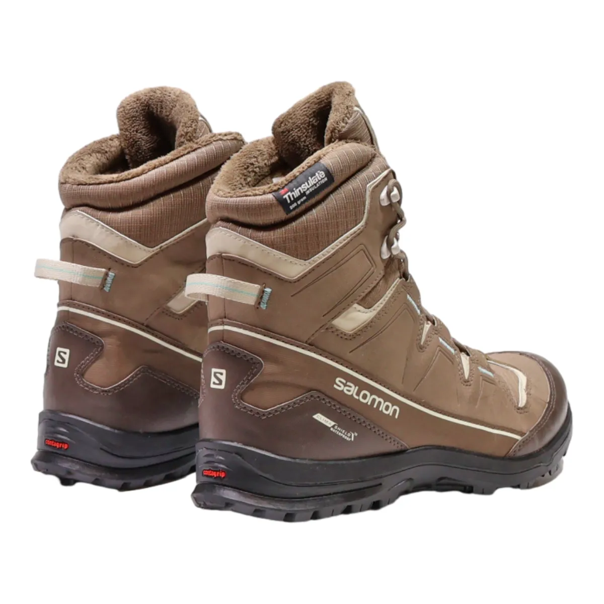 SALOMON Hiking Boots Brown Leather Womens UK 7