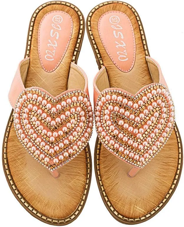 Sandals for Women Wide Width,Women's Comfy Flat Sandal Shoes Summer Beach Travel Fashion Slipper Flip Flops Shoes