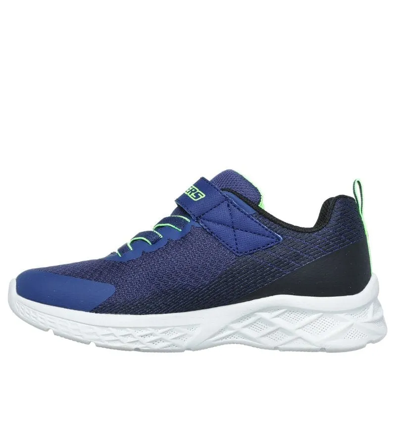 Skechers Boys Blue Slip On Print Trainer Microspec II - Zovrix 403924L