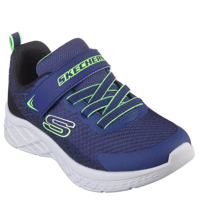Skechers Boys Blue Slip On Print Trainer Microspec II - Zovrix 403924L