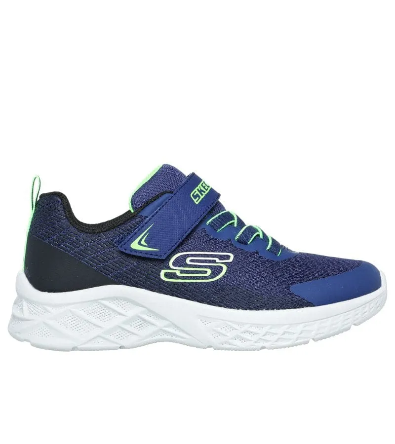 Skechers Boys Blue Slip On Print Trainer Microspec II - Zovrix 403924L