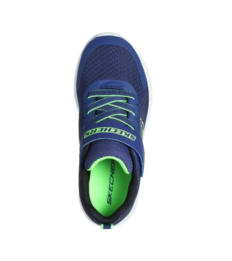 Skechers Boys Blue Slip On Print Trainer Microspec II - Zovrix 403924L