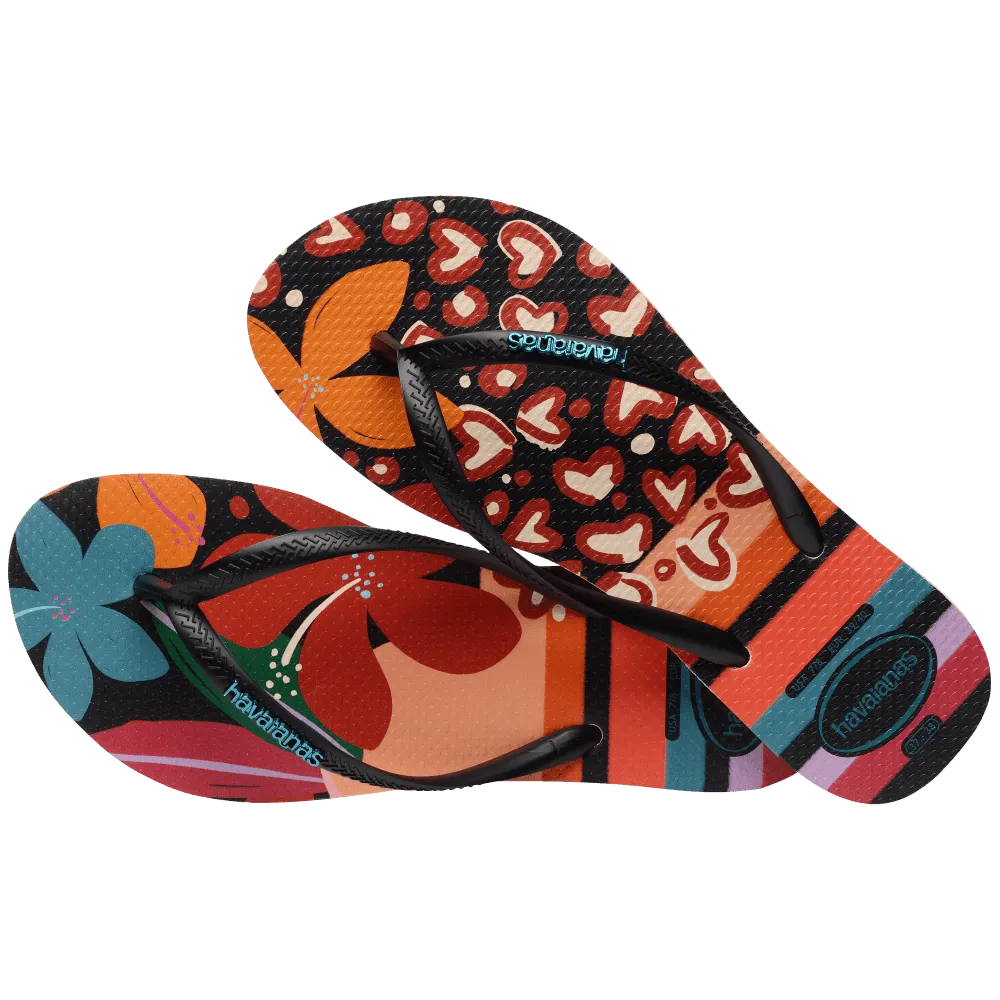 Slim Patchwork Flip Flops