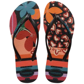 Slim Patchwork Flip Flops