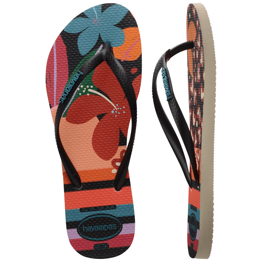 Slim Patchwork Flip Flops
