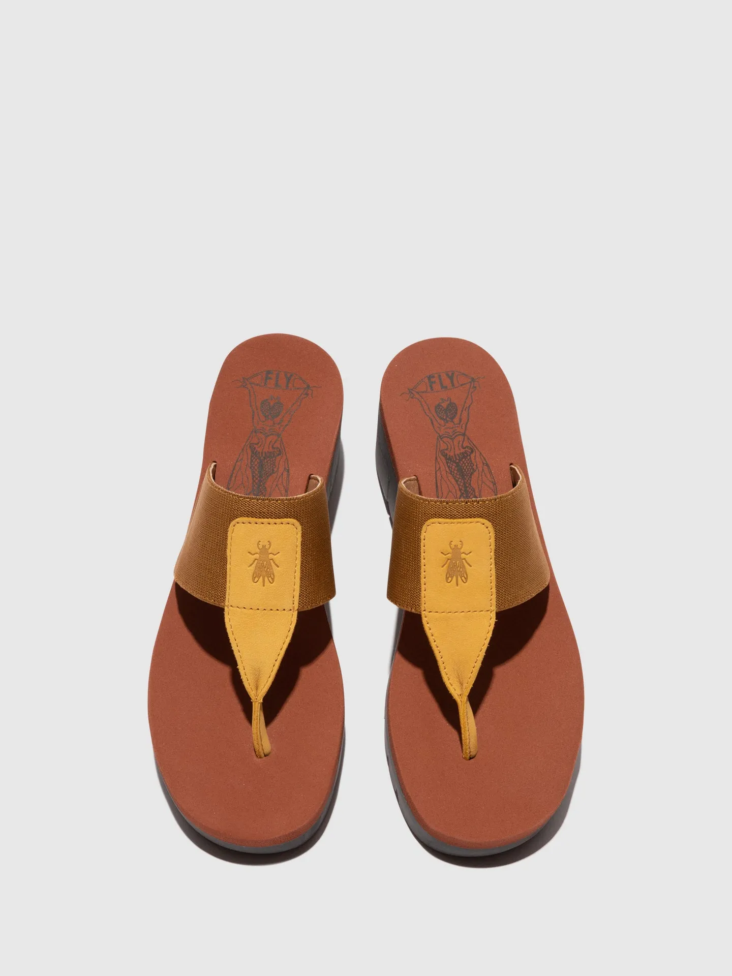 Slip-on Mules YOMU725FLY BUMBLEBEE/CAMEL (BRICK)