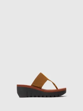 Slip-on Mules YOMU725FLY BUMBLEBEE/CAMEL (BRICK)