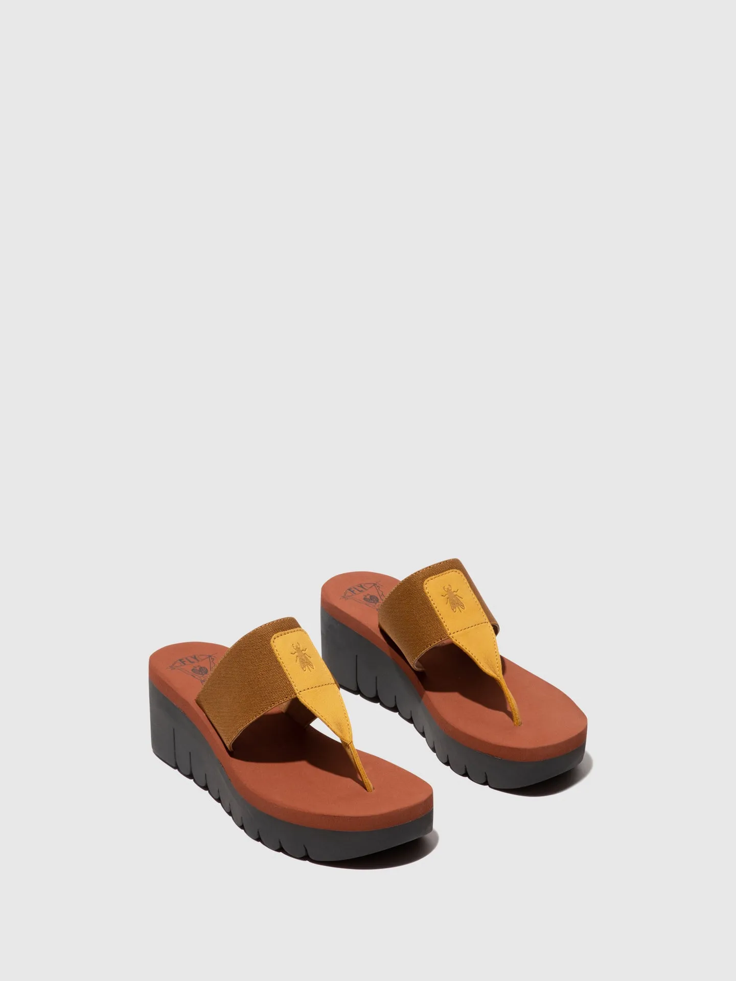 Slip-on Mules YOMU725FLY BUMBLEBEE/CAMEL (BRICK)