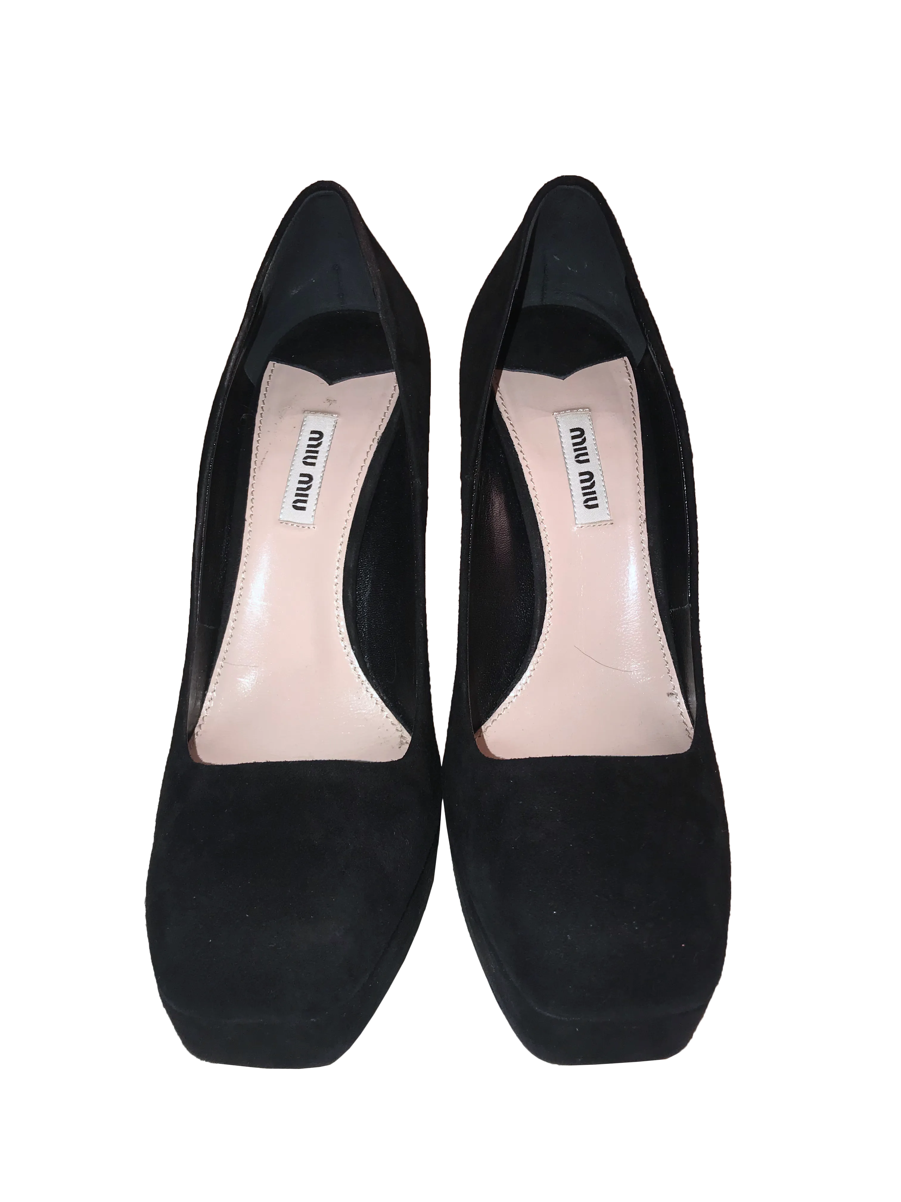 Suede Black Block Heels