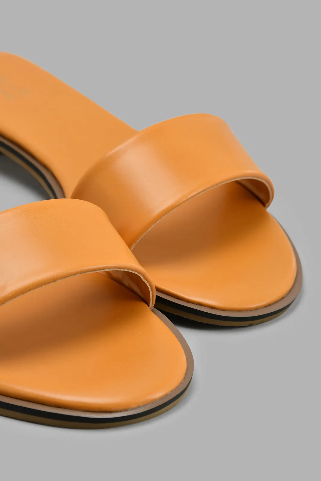Tan Mule with Round Heels