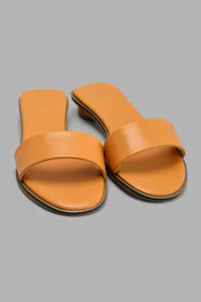 Tan Mule with Round Heels