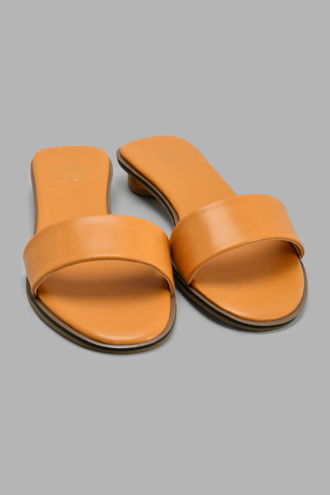 Tan Mule with Round Heels