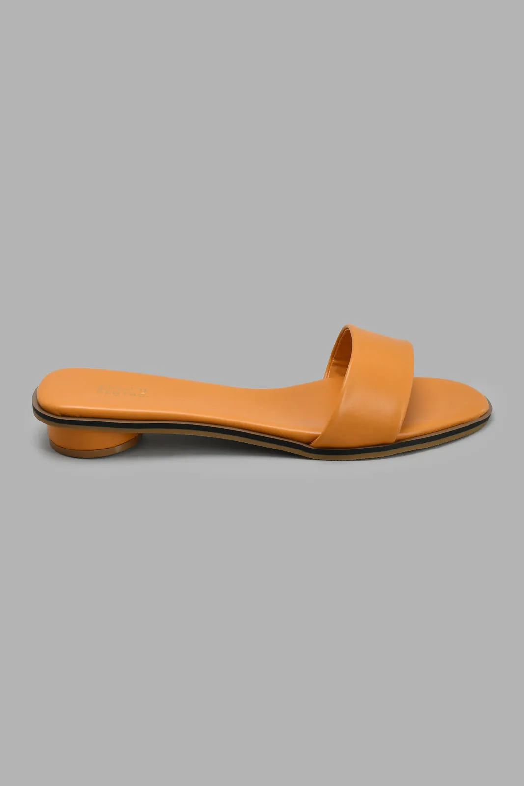 Tan Mule with Round Heels