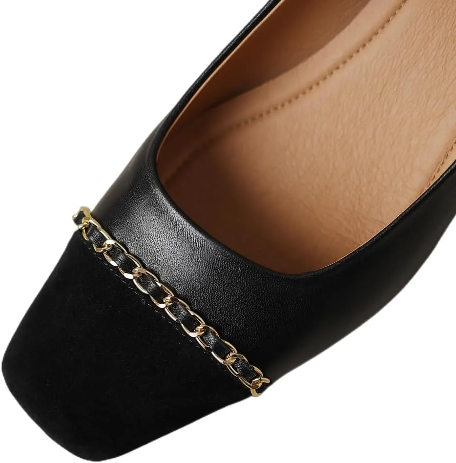 TinaCus Genuine Leather Handmade Cap Toe Low Chunky Heels Women's Elegant Loafers Shoes