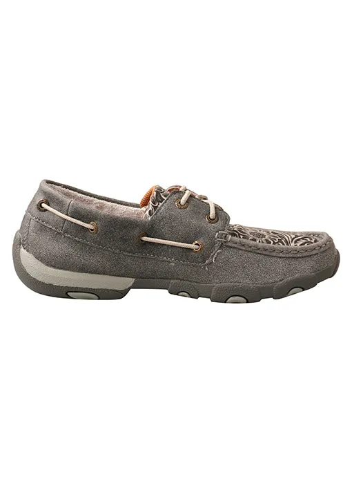 Twisted X Women's Boat Shoe Driving Moc-Grey/Multi